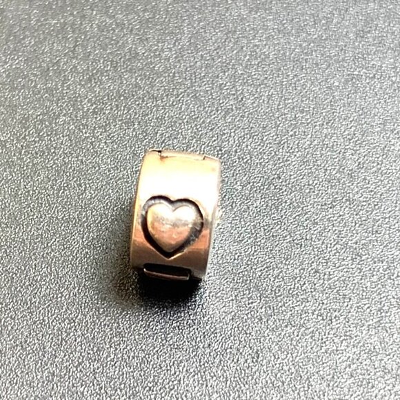 Sterling Silver 925 Double Heart Hinged Slide Charm Rubber Grip Inside 0.25" - Picture 3 of 9